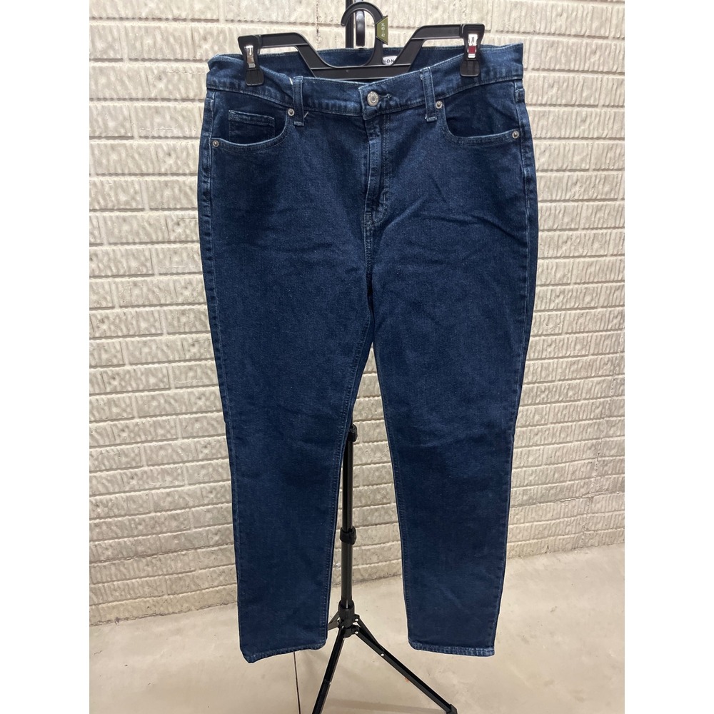 Old Navy Dark Wash Highโ Rise Tapered Denim Jeans Blue Womens Size 8 Tall